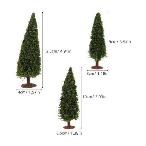 30Pcs Miniature Trees Green Plastic Pine for Train Diorama Scenery DIY 1