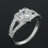 Love Heart, Crystal Wedding Ring, Sterling Silver 4