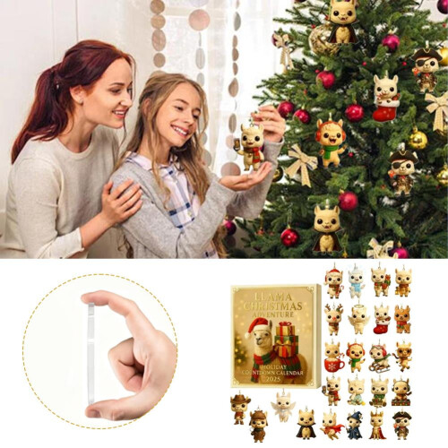 2 τεμάχια Χριστουγεννιάτικο Ημερολόγιο Advent με Αλπακά 2025, Αντίστροφη μέτρηση 24 1