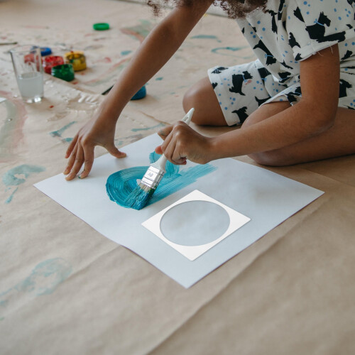 8 Pcs Plastic Stencils Reusable Circle for Painting Child White 1