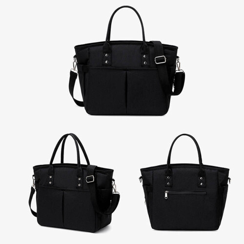 Borsa termica da donna riutilizzabile con tracolla e tasche laterali - Nera 2