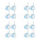 16Pcs Sky-Blue Baby Push Cart Replacement Plastic Rubber Wheels 5