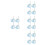 16Pcs Sky-Blue Baby Push Cart Replacement Plastic Rubber Wheels 6