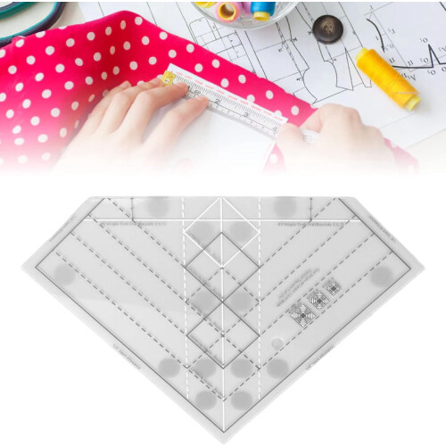 Grids Quilt Ruler, Acrylic Mini Pineapple Trim Tool Scale Quilting Ruler for Quilt Sewing Pattern Design, Drafting, Fabric Cutting, Pattern Making 1