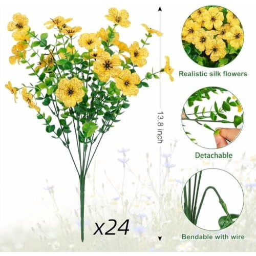 UV-resistente kunstige blomster Yellow24Bundles 1