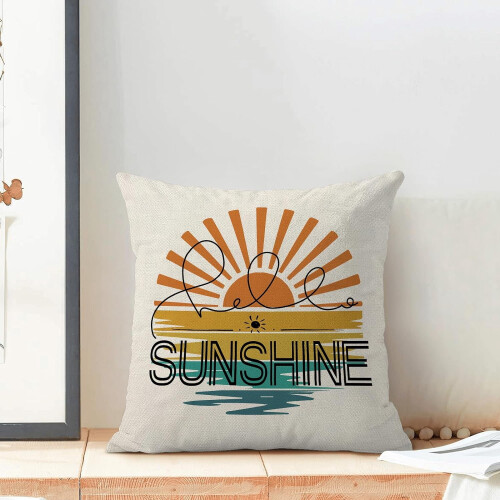 Capas de Almofada de Linho 45x45cm (Pacote com 2) Hello Sunshine 2