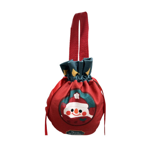 Saco de presente com cordão, compatível com o tema Natal, da Apple. Bolsa de tecido sazonal para embalar doces e guloseimas. 1