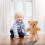 Khaki Christmas Plush Bear 11 inch 4