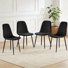 (Black, 4) 2/4/6x Dining Chairs metal Legs Home office