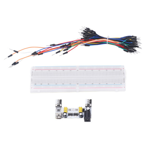 830 Tie Points Breadboard Kit for DIY Projects, 12V Power Supply White 1