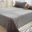 AUQ Cotton Throw Blanket Queen Size Grey 3