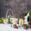 Wedding Flower Basket with Handle Rose Ribbon Bow 5