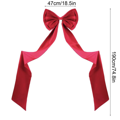 Large Red Satin Bow Decoration 75 x 18 in 2