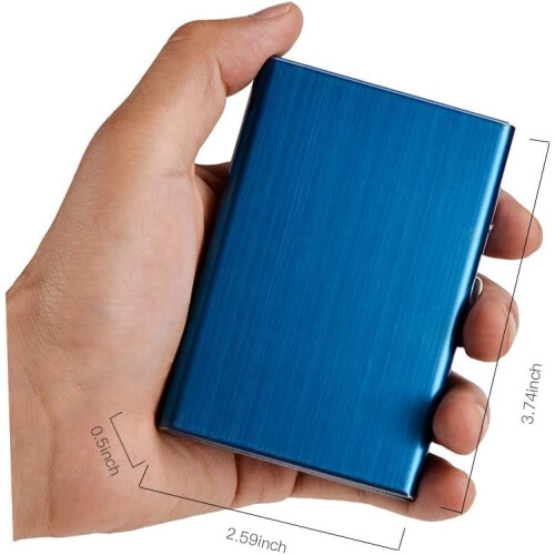 Θήκη πιστωτικής κάρτας RFID από ανοξείδωτο ατσάλι, μεταλλικό πορτοφόλι, για άνδρες 2