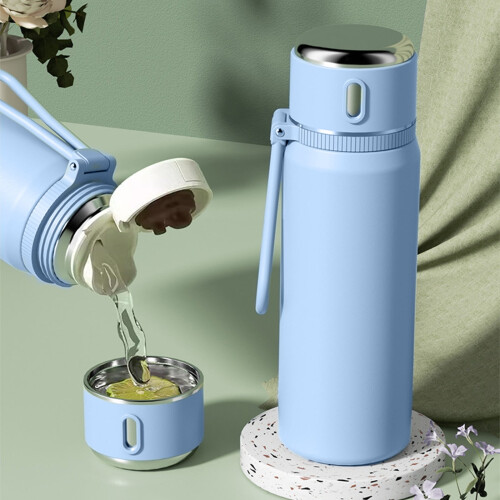 Θερμός από ανοξείδωτο ατσάλι, 550 ml, με μόνωση κενού αέρος και κύπελλο για ζεστό 1