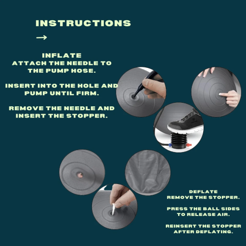 Anti-Burst Swiss Gym Ball with Pump 2