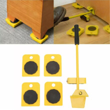 Heavy Duty Furniture Lifter & 4 Roller Sliders Set, 200kg Yellow