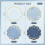Πιάτα μιας χρήσης για πάρτι Dusty Blue Gradient 7", με χρυσή ακμή – Συμβατά με την Γιορτή 2