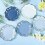 Πιάτα μιας χρήσης για πάρτι Dusty Blue Gradient 7", με χρυσή ακμή – Συμβατά με την Γιορτή 3