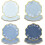 Πιάτα μιας χρήσης για πάρτι Dusty Blue Gradient 7", με χρυσή ακμή – Συμβατά με την Γιορτή 8