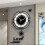 DENEST Acrylic Luxury Pendulum Wall Clock Modern Hanging Clock Swing Timer Office 2