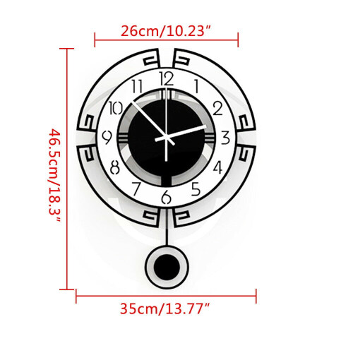 DENEST Acrylic Luxury Pendulum Wall Clock Modern Hanging Clock Swing Timer Office 2