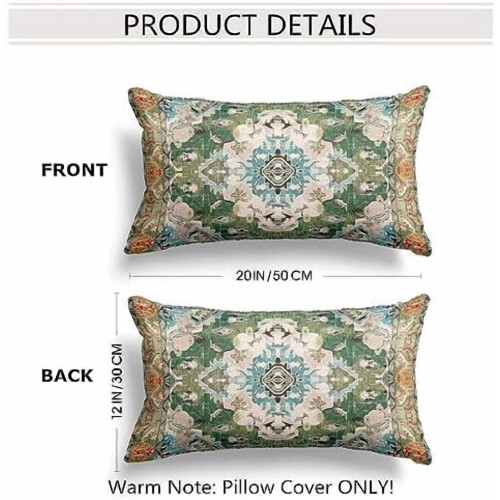 Μαξιλαροθήκες Boho από βαμβάκι, σετ 2 τεμαχίων, 12x20 ίντσες 1