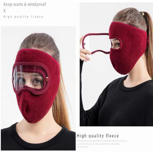 Winter windproof face mask with detachable goggles and 1