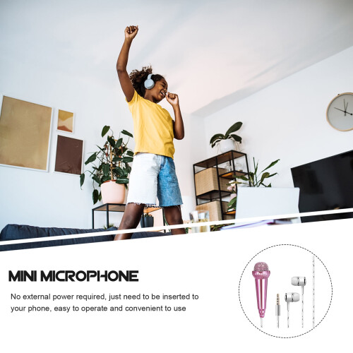 Mini Microphone for Recording Small Singing Telephone Plastic 1