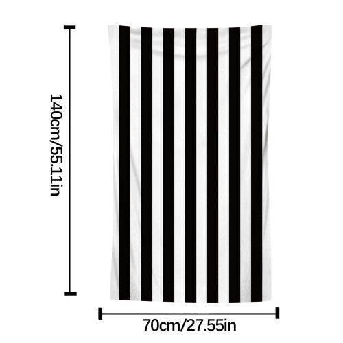 Ασπρόμαυρη πετσέτα θαλάσσης Cabana Stripe, μαλακή απορροφητική μικροΐνη, 27,5" x 59,06", 2