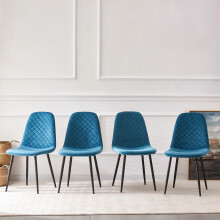 (Darkteal, 4) 2/4/6x Dining Chairs metal Legs Home office