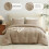 Taupe Full Size 3-Pc Comforter Set: Lightweight, Breathable Microfiber Quilted Bedding (1 Comforter + 2 Pillowcases) 2