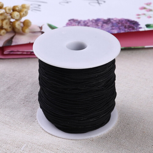 2PCS Flat Elastic Bands for DIY Craft Clothes (Black/White) 1
