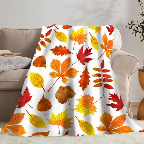 Pumpkin Fall Throw Blanket 100x70cm Orange Flannel 2
