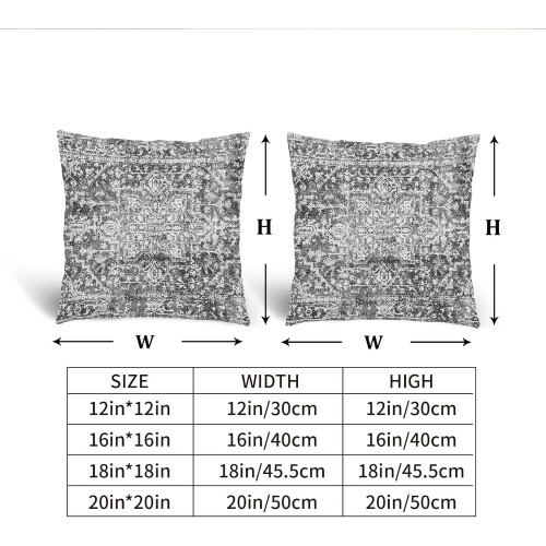 Boho Kuddfodral Svart Grå 20x20 cm Set med 2 2