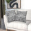 Set di federe boho nere e grigie, 45x45 cm, in cotone e lino. 4