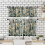 Conjunto de 3 cortinas de cozinha com estampa de floresta em aquarela, com bolso para varão, 54x18 polegadas + 27x24 polegadas, para cozinha e sala 4