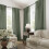 Green Linen Blend Curtains 90 in – Light Filtering & 2