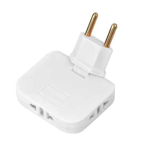 EU Plug 180 Degree Rotatable Converter 3-1 EU to US Extension Plug Multi-Plug Wireless Outlet Adapter Socket White