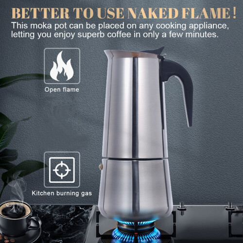 100ML Stainless Steel Coffee Pot for Camping Percolator Coffe Maker 2