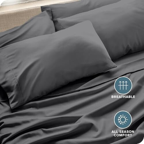 Fronhas de microfibra tamanho king - Pacote com 4, cinza, 50x100 cm 2