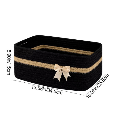 Panier de rangement pliable en osier avec poignées (1 pièce) 2