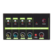 Portable 4-Way Audio Mixer, 4-in and 1-Out Stereo Mixer, Small DJ Mixer