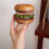 Retro  Fun Hamburg Insulation Solid Wooden Coasters Home Multi-Functional Layered Building Blocks Ornaments 7