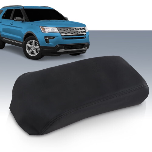 Læderbetræk til armlæn til konsollåg, sort, passer til Ford Explorer 2011-2018 1