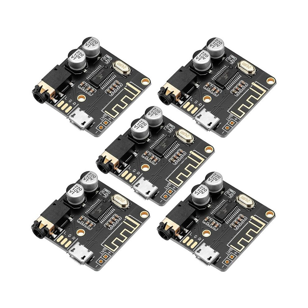 5Pcs Audio Receiver Board Bt 5.0 Stereo Audio Amplifier 3.7-5V Diy Car Speaker Amplifier 6132829023466