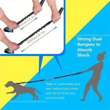 Verstelbare Handsfree Hondenriem met Dubbele Handgrepen en Elastisch,Oprolbaar Touw voor Grote en Middelgrote Honden