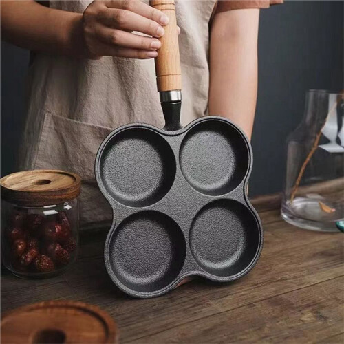4-Hole Frying Pan Non Stick Breakfast Burger Egg Pancake Maker Multifunction Hamburger Steak Pan 2