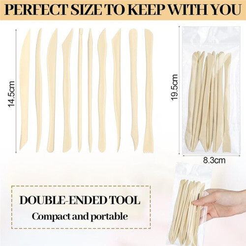 10 Set 100 Pcs Clay Sculpting Tools 10 Different Shapes Pottery Tools for Carving Ceramics Plastilina Molding Embossing 1