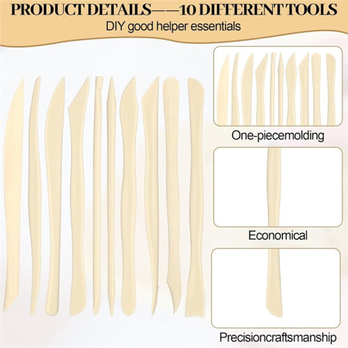 10 Set 100 Pcs Clay Sculpting Tools 10 Different Shapes Pottery Tools for Carving Ceramics Plastilina Molding Embossing 2